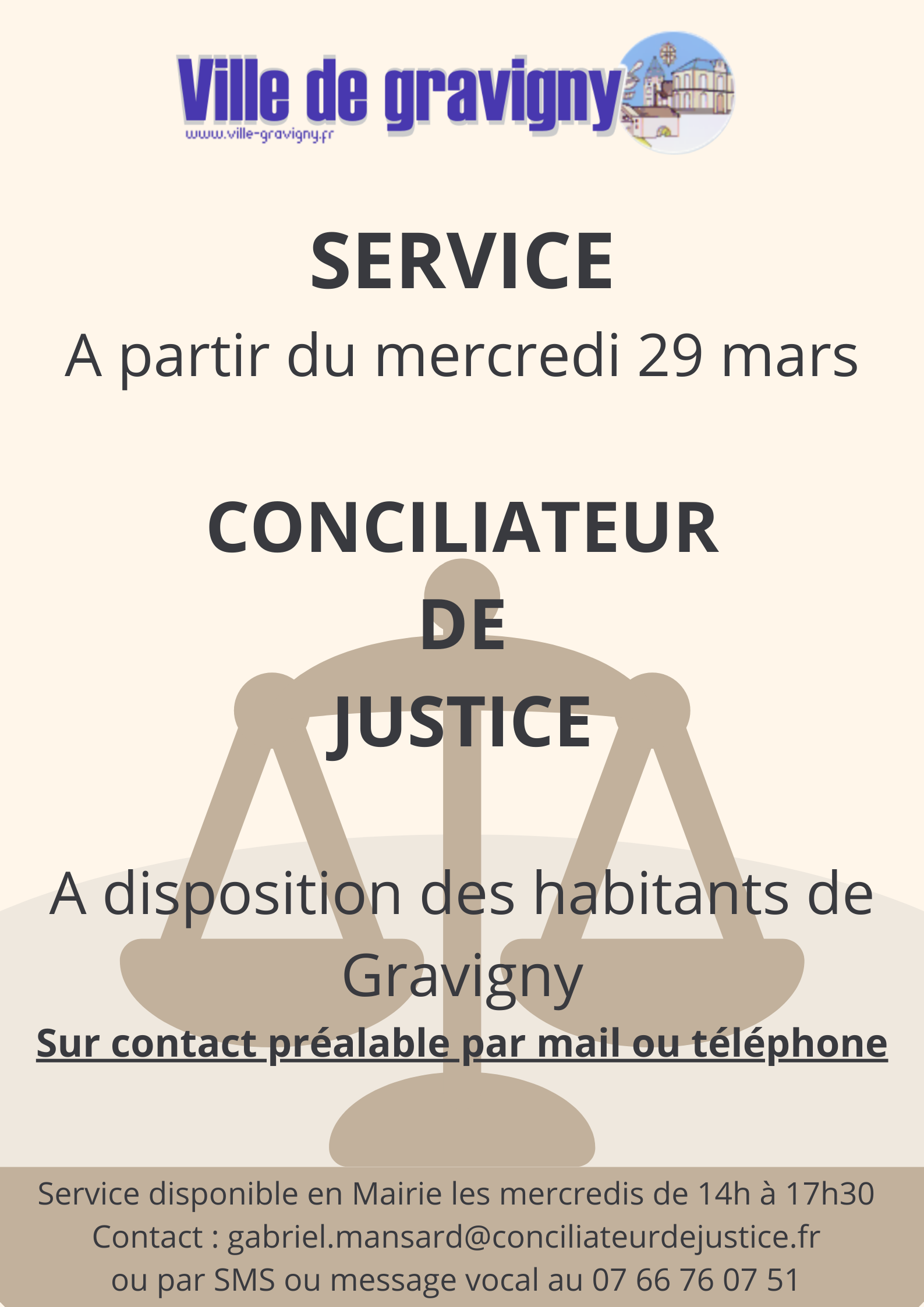 Affiche conciliateur de justice